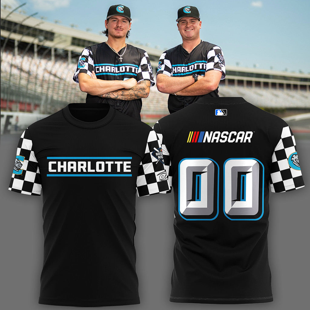 Personalized Charlotte Knights NASCAR Night T-Shirt 2026 Racing Fan Gear Gift For Dad - Merchluma