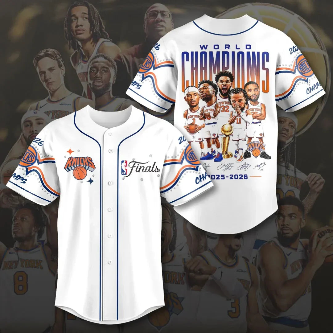 NY Knicks Merch New York Knicks 2026 Finals Champions Baseball Jersey Gift Ideas For Fans - Merchluma
