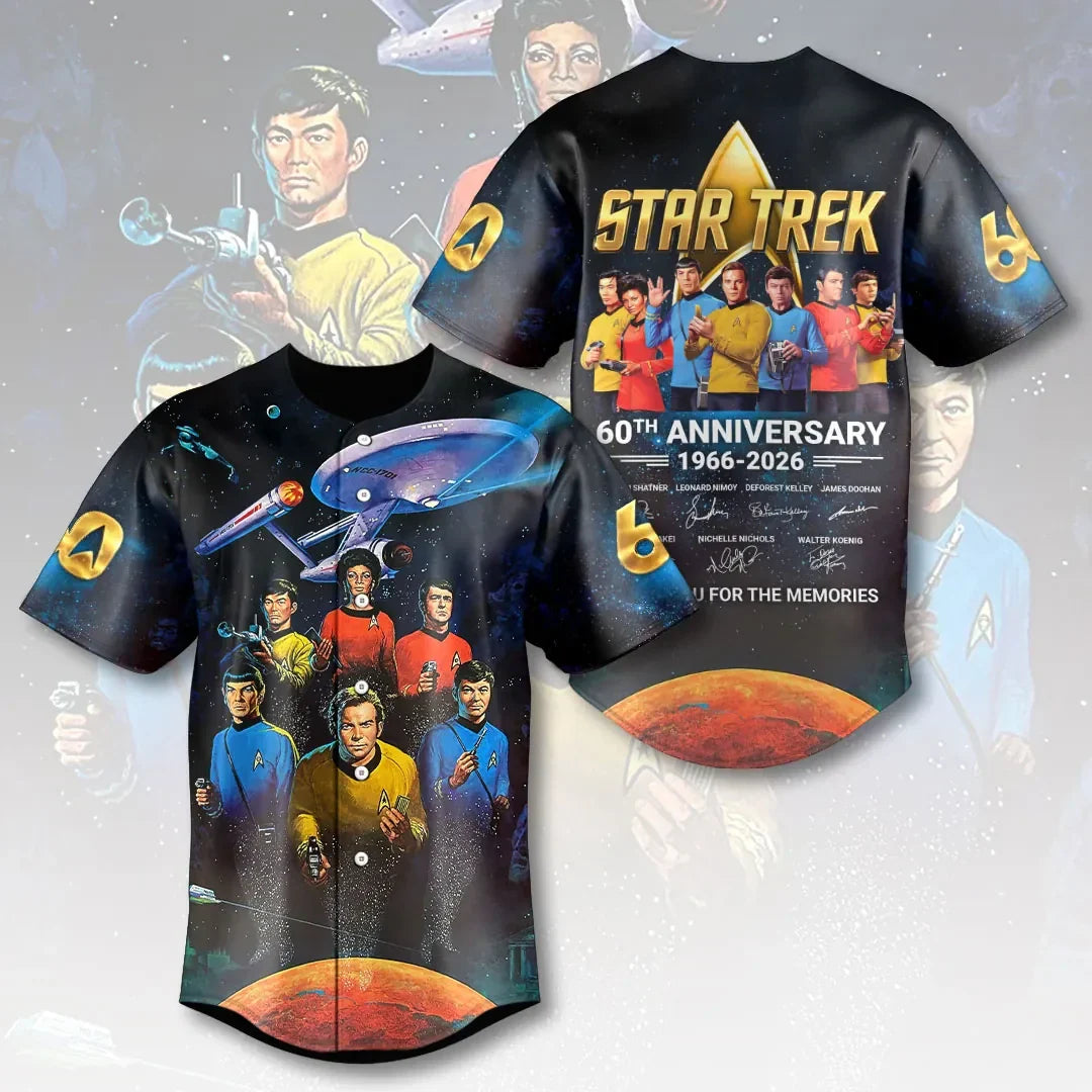Star Trek 60th Anniversary Thank You For The Memories Baseball Jersey Star Trek Merchandise - Merchluma