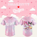 LA Dodgers x Hello Kitty Theme Nights Jersey Dodgers Merch Gifts For Baseball Fans - Merchluma