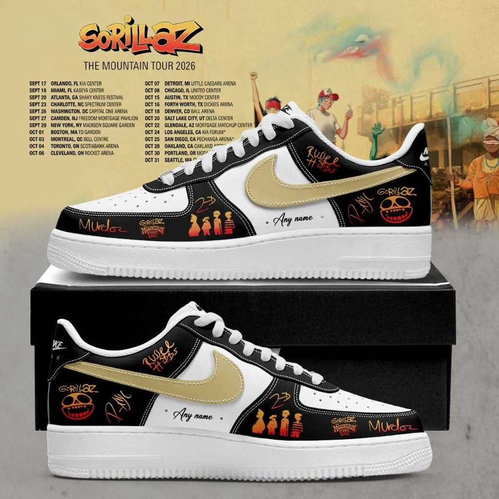 Custom Gorillaz The Mountain Tour 2026 2027 Signature Shoes Sneakers Gorillaz Merch Fan Gifts - Merchluma