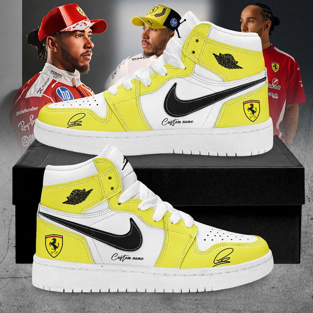 Custom Lewis Hamilton X Scuderia Ferrari 2026 Sneakers Racing Fan Shoes Gift For Brothers - Merchluma