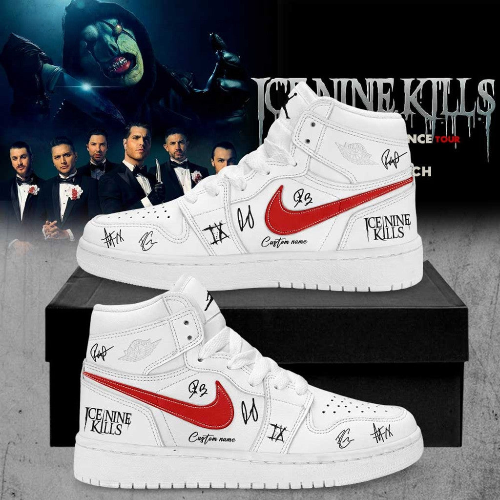 Custom Ice Nine Kills March In Silence Tour 2026 Signature Sneakers INK Merch Gift For Band Fan - Merchluma