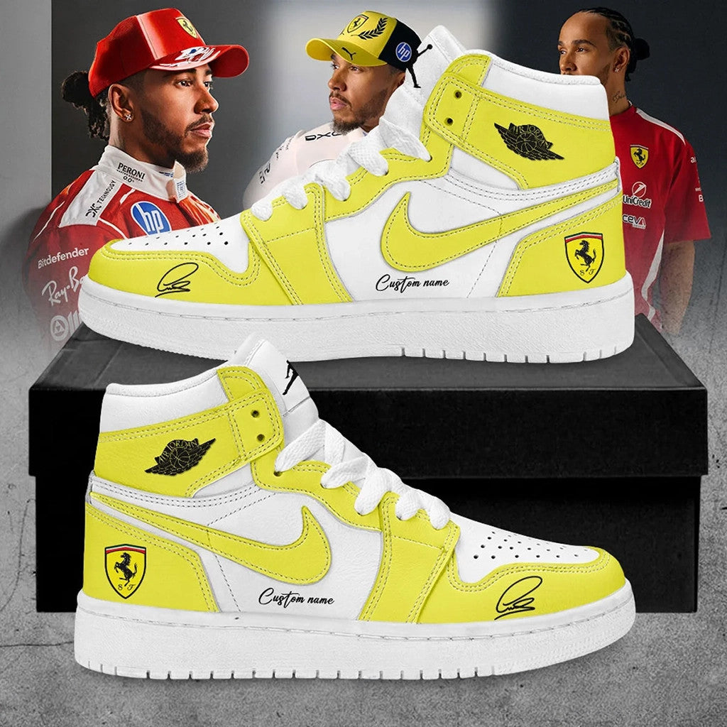 Custom Lewis Hamilton X Scuderia Ferrari 2026 Shoes Sneakers Lewis Hamilton Merch Fan Gifts - Merchluma