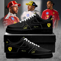 Custom Lewis Hamilton X Scuderia Ferrari 2026 Sneakers Lewis Hamilton Merch Black - Merchluma