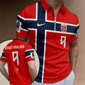 Norway National Football x Erling Haaland Zip Polo Shirt #9 Norway FIFA World Cup 2026 Merch - Merchluma