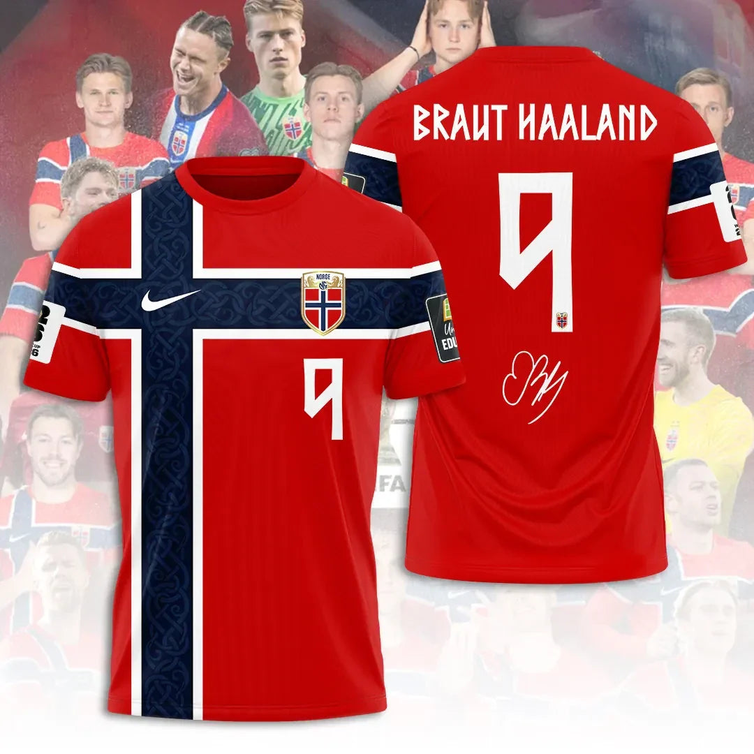 Norway National Football x Erling Haaland Shirt #9 Norway FIFA World Cup 2026 Merch Him Gifts - Merchluma