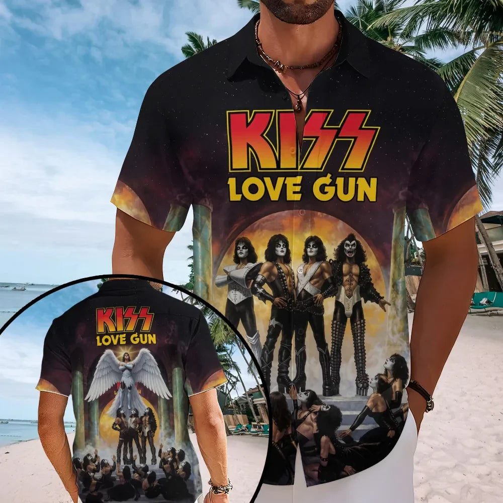 KISS Love Gun Hawaiian Shirt KISS Merch Cool Gifts For Music Lovers - Merchluma