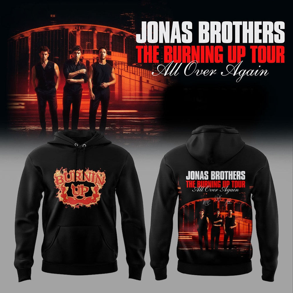 Jonas Brothers The Burning Up Tour All Over Again 2026 Hoodie Jonas Brothers Concert Merch - Merchluma