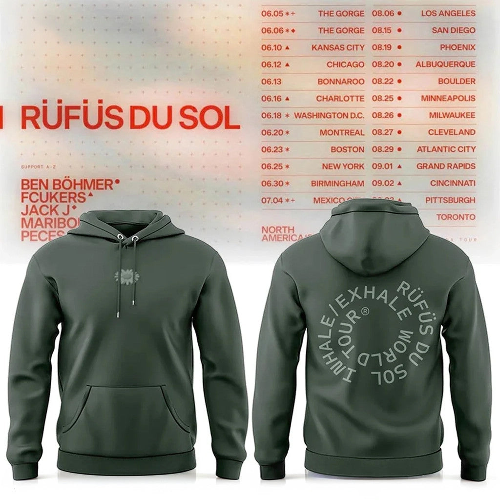 Rufus Du Sol North America Tour 2026 Hoodie Rufus Du Sol Merch Gift For Band Fans - Merchluma