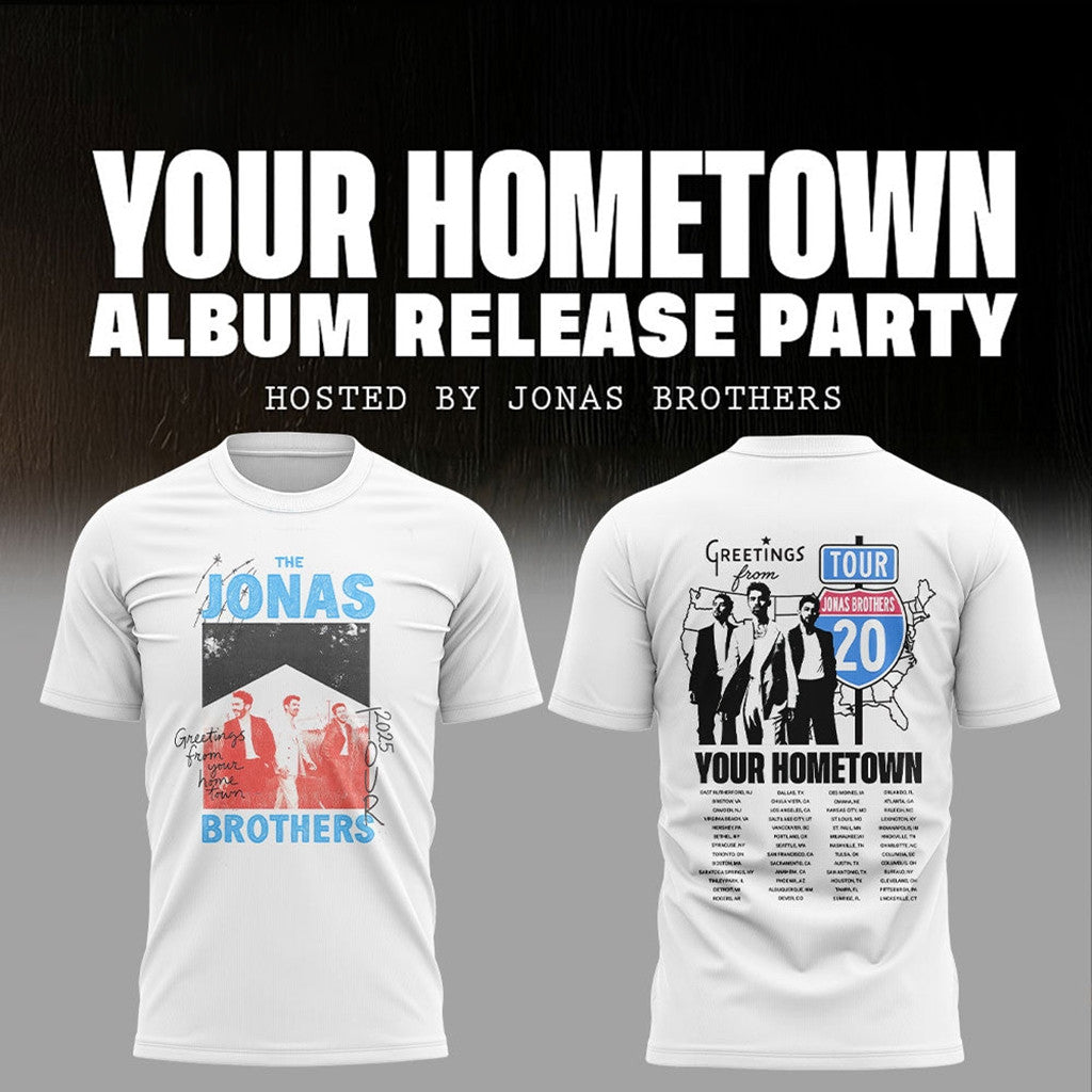 Jonas Brothers Greetings From Your Hometown Concert T-Shirt Jonas Brothers Tour 2025 Merch - Merchluma