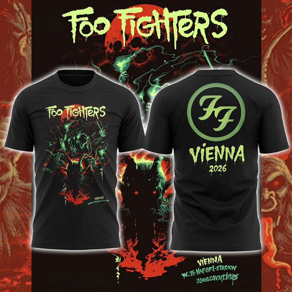 Foo Fighters Take Cover Tour 2026 At Ernst Happel Stadion Vienna Shirt Foo Fighters Tour Merch - Merchluma