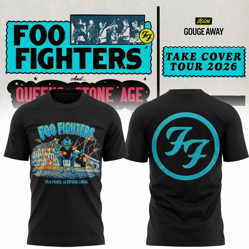 Foo Fighters Take Cover Tour 2026 T-Shirt Foo Fighters Merch Gifts For Rock Music Lovers - Merchluma
