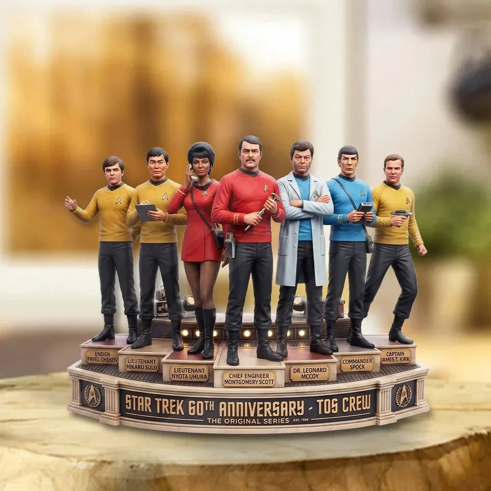 Star Trek 60th Anniversary Tos Crew Acrylic Plaque Star Trek Merch Home Floor Decor - Merchluma
