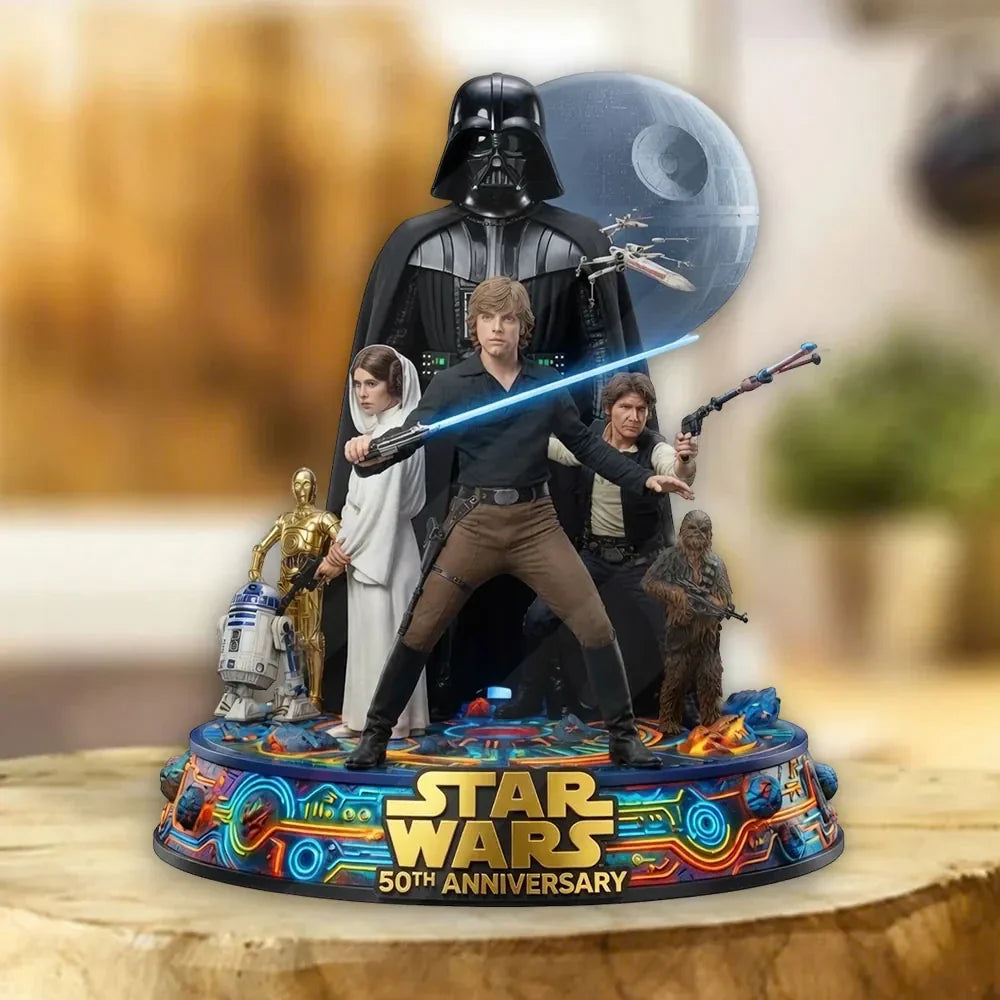 Star Wars 50th Anniversary Acrylic Plaque Star Wars Merch Movie Lovers Desk Decorations - Merchluma