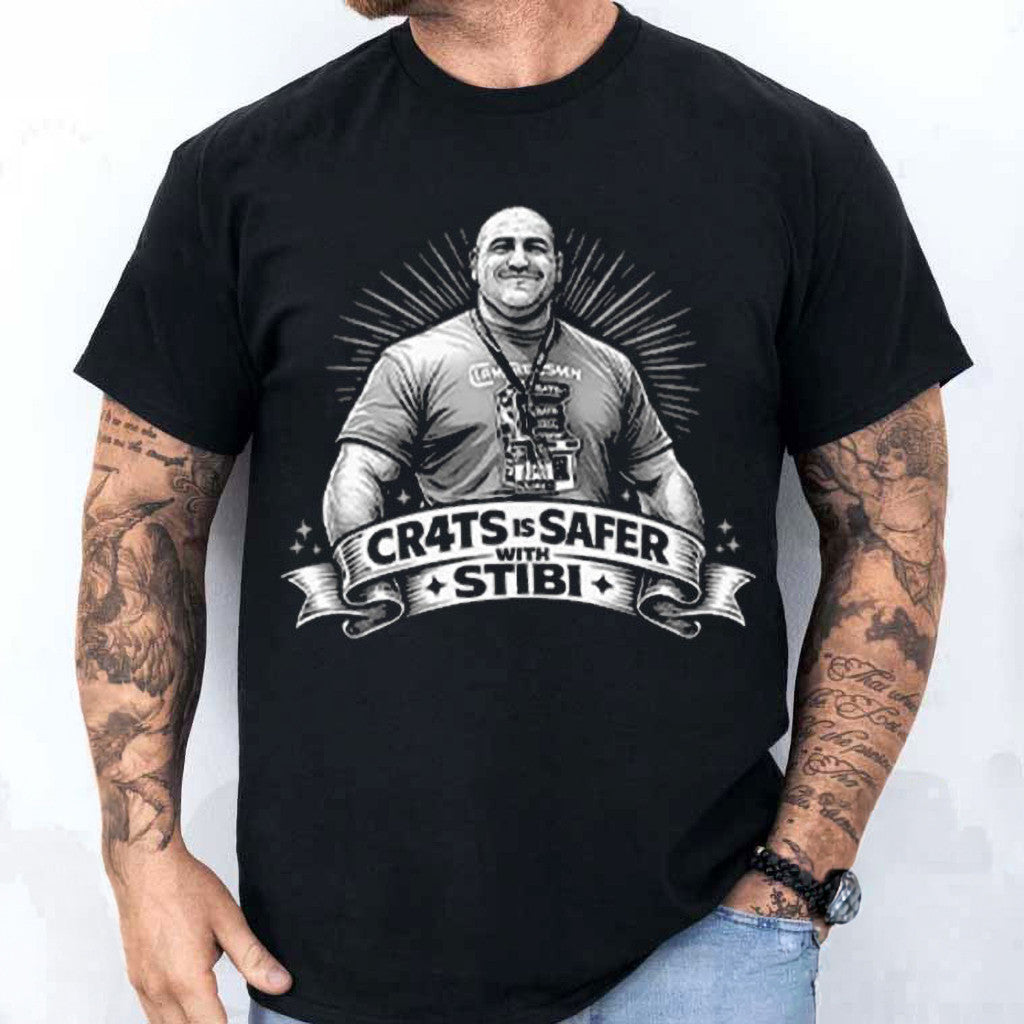 CR4TS Is Safer With Stibi T-Shirt Black Unique Gifts For Brothers - Merchluma