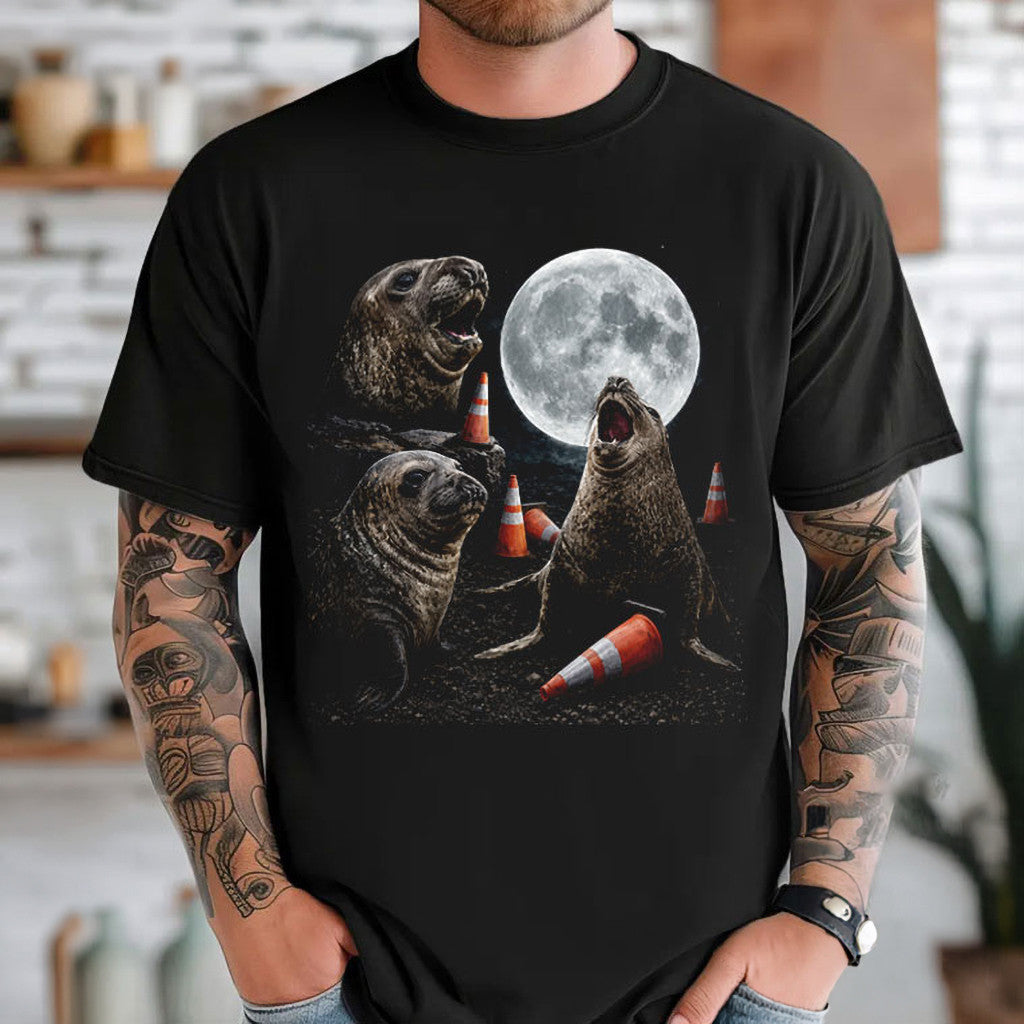 Neil The Sea Elephant Seal Howling To The Moon T-Shirt Funny Animal Shirt Gift For Friends - Merchluma