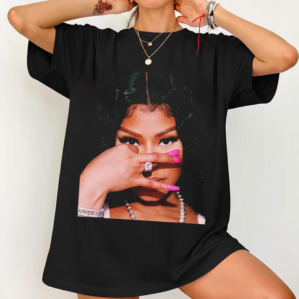 Nicki Minaj Face Vintage Graphic T-Shirt 2026 Nicki Minaj Merch Gifts For Rap Music Fans - Merchluma