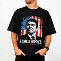 Ronald Reagan I Smell Hippies T-Shirt 2026 Political Shirt Ronald Reagan Merch Black - Merchluma