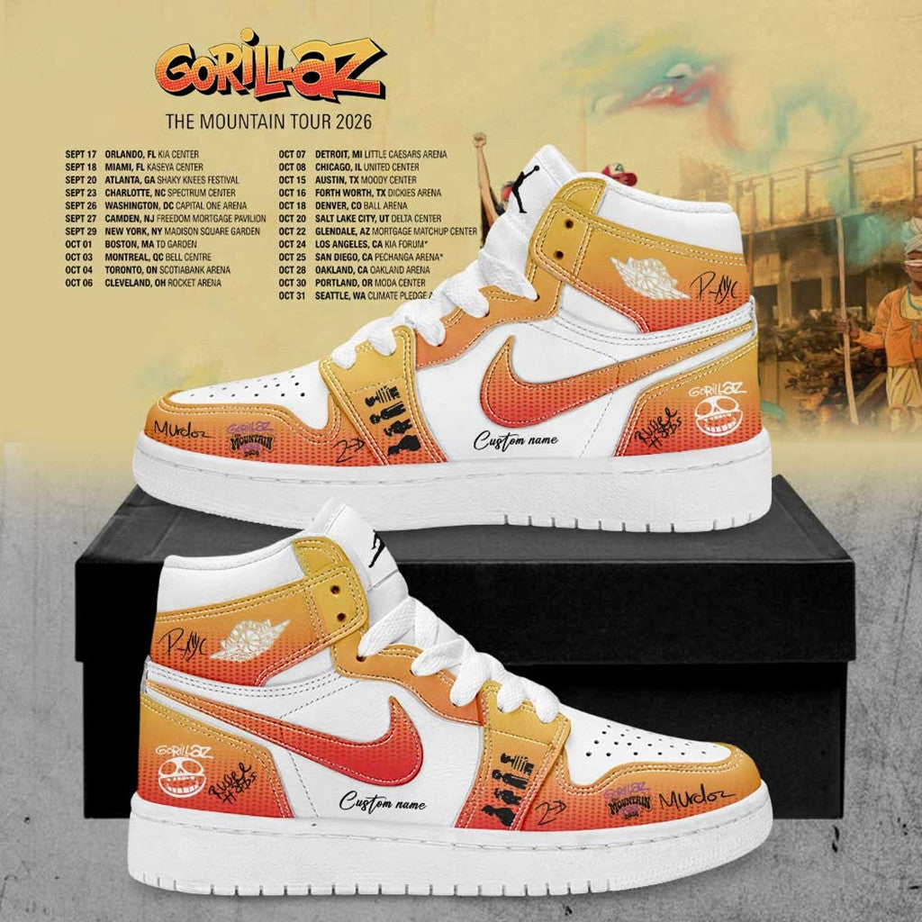 Personalized Gorillaz The Mountain Tour 2026 2027 Signature Sneakers Fan Shoes Gorillaz Merch - Merchluma