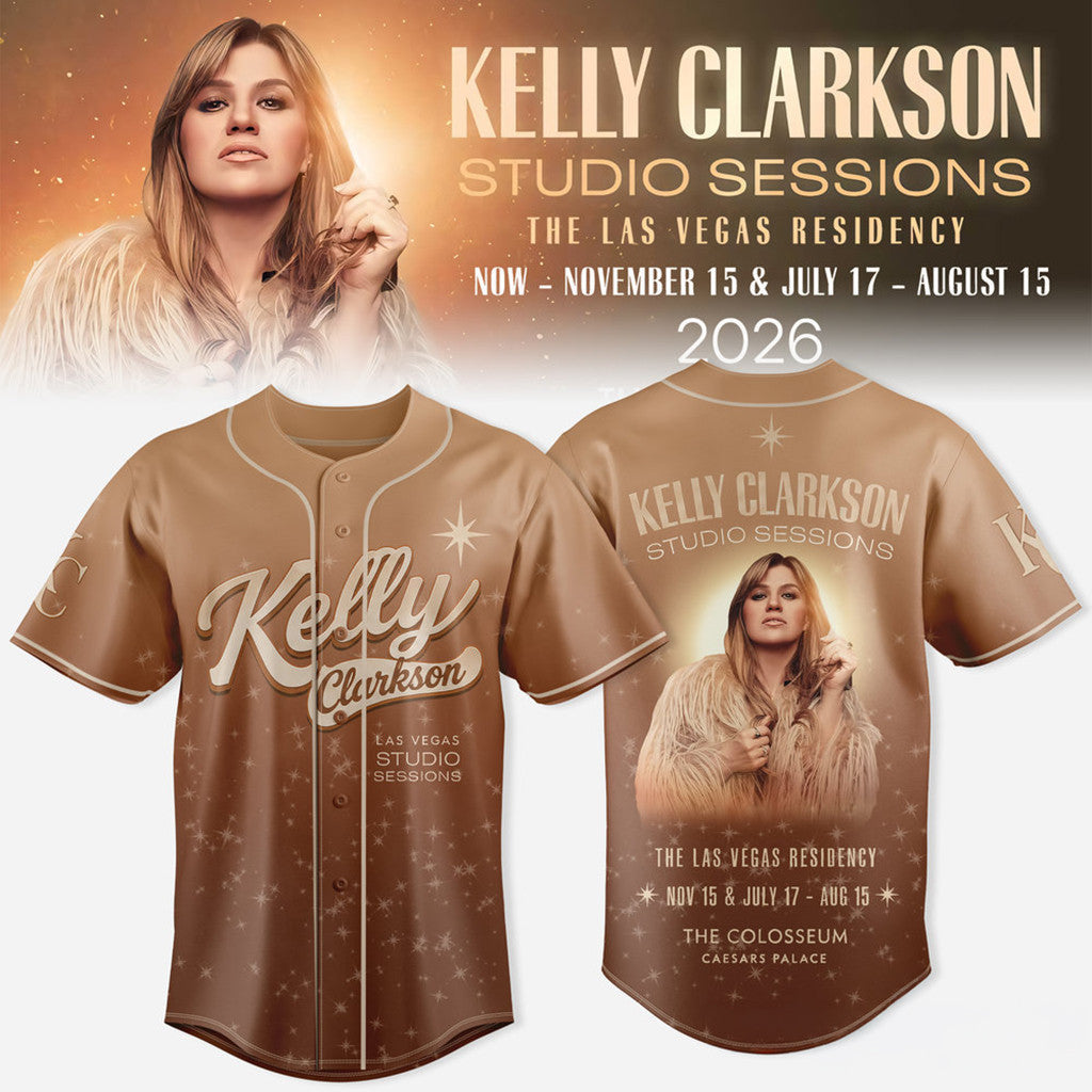 Kelly Clarkson Studio Sessions The Las Vegas Residency 2026 Golden Era Jersey Fan Merch - Merchluma
