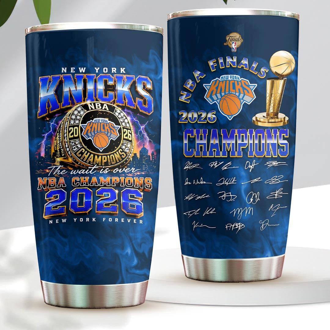 NY Knicks Merch New York Knicks 2026 Finals Champions Tumbler Basketball Fan Gifts - Merchluma