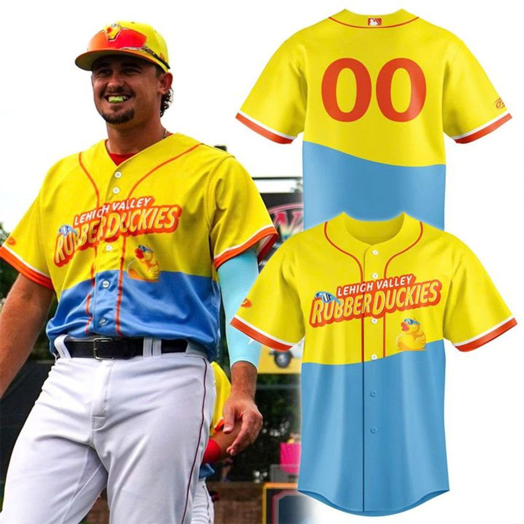 Personalized Lehigh Valley Ironpigs X Rubber Duckies 2026 Baseball Jersey Ironpigs Merch Gift - Merchluma
