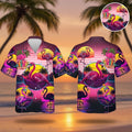 Retro Flamingo Hawaiian Shirt With Sunglasses And Palm Trees Summer Beach Button Up Shirt 2026 - Merchluma