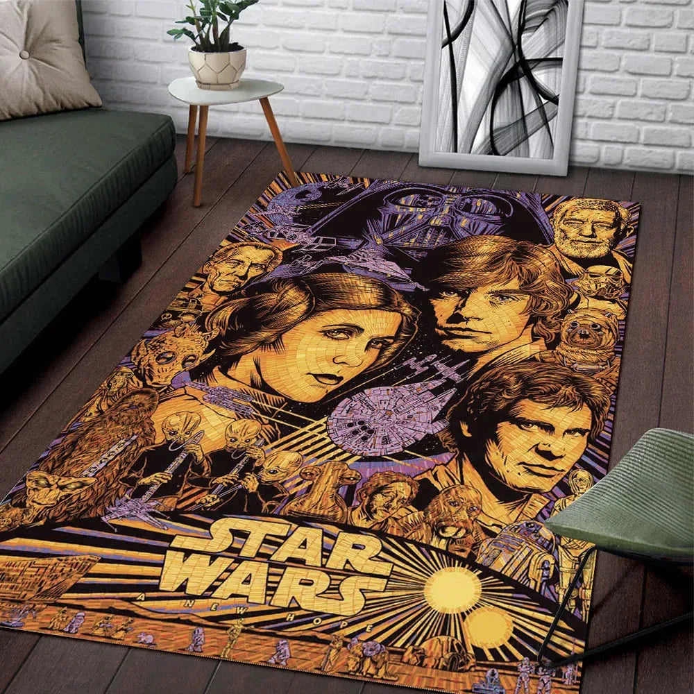 Star Wars 50th Anniversary Rectangular Rug Star Wars Merchandise Gifts For Movie Fan - Merchluma