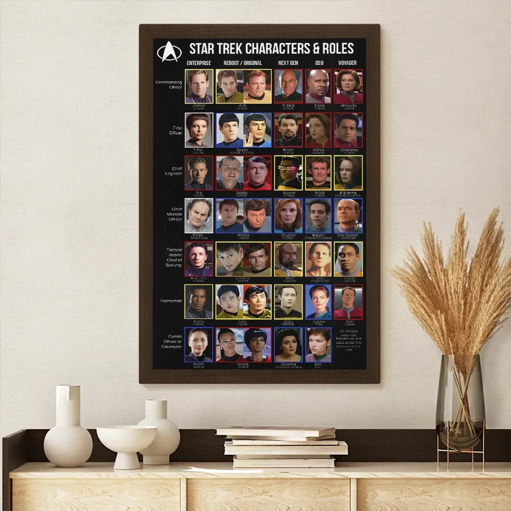 Star Trek Characters And Roles Poster Star Trek Merch Wall Art For Living Room - Merchluma