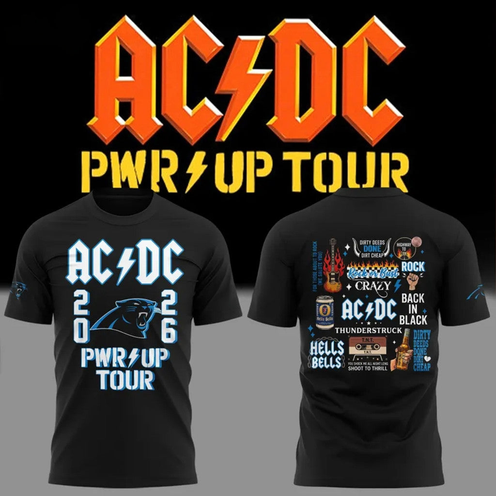 Florida Panthers X AC DC Power Up Tour 2026 T-Shirt AC DC Tour Merch Present For Rock Fans - Merchluma