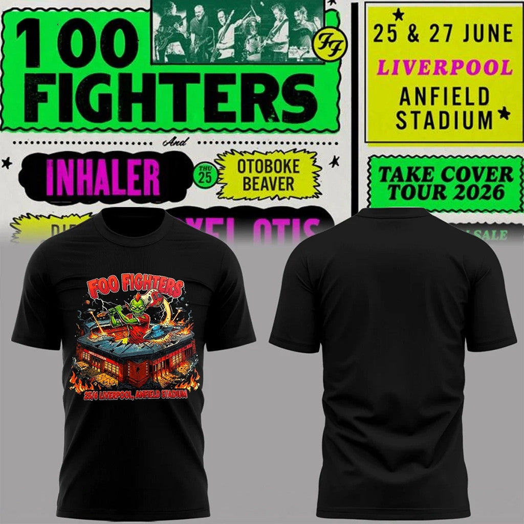 Foo Fighters Take Cover Tour 2026 At Ernst Happel Stadion Vienna Shirt Foo Fighters Merch Black - Merchluma