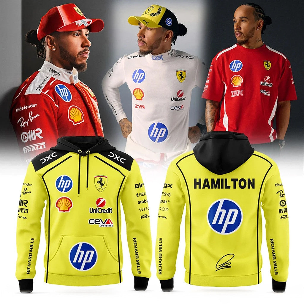 Lewis Hamilton X Scuderia Ferrari Hoodie 2026 Lewis Hamilton Merch Gifts For Formula 1 Fans - Merchluma