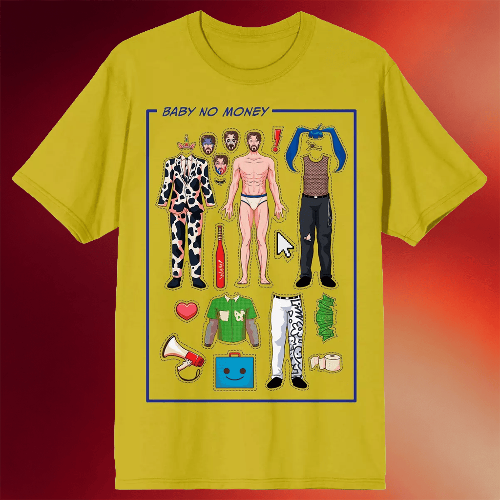 BbnoS Merch bbnoS Paper Doll T-Shirt Baby No Money Shirt Gifts For Rapper Fans - Merchluma