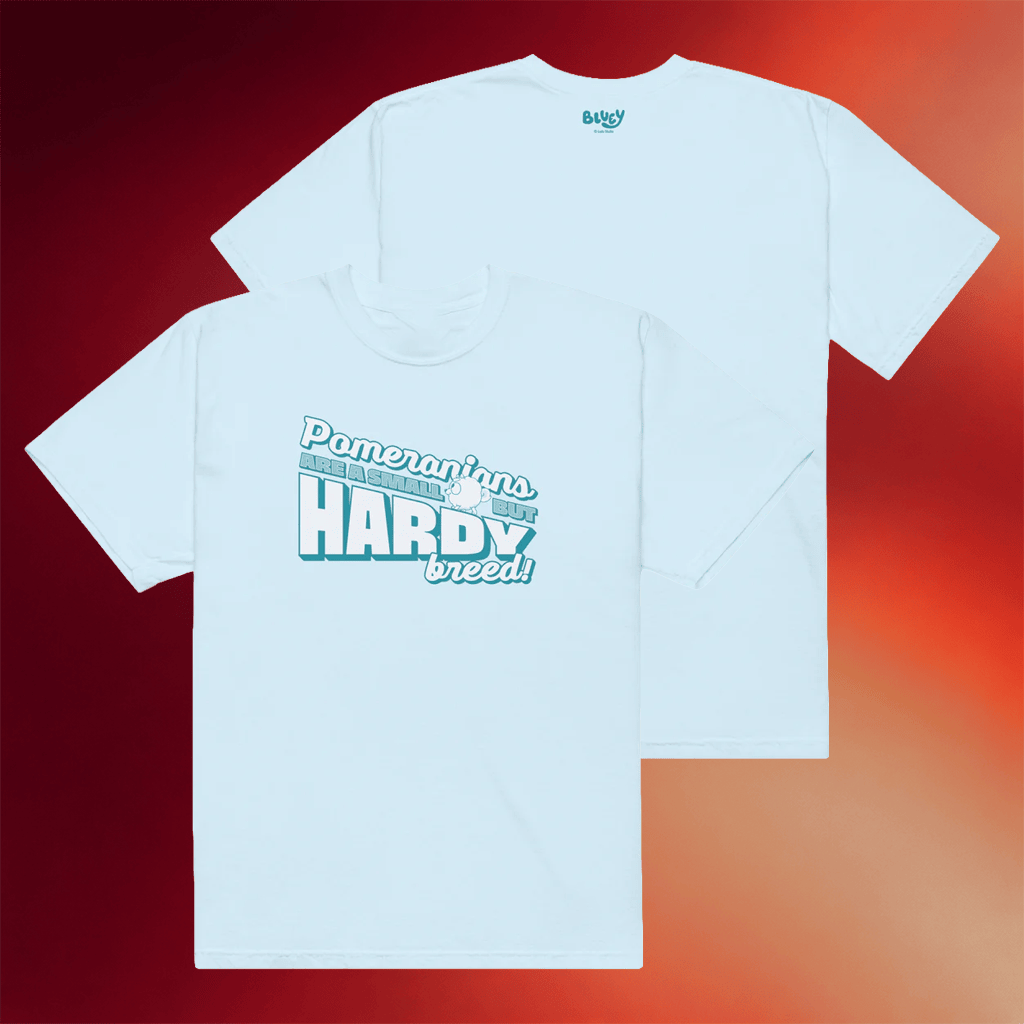 BBC Shop Merch Bluey T-Shirt Small But Hardy Shirt Birthday Gift Ideas For Friends - Merchluma