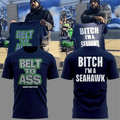 Belt To Ass Hawk Seattle Football Shirt Seahawks Merch Presents For Football Fans - Merchluma