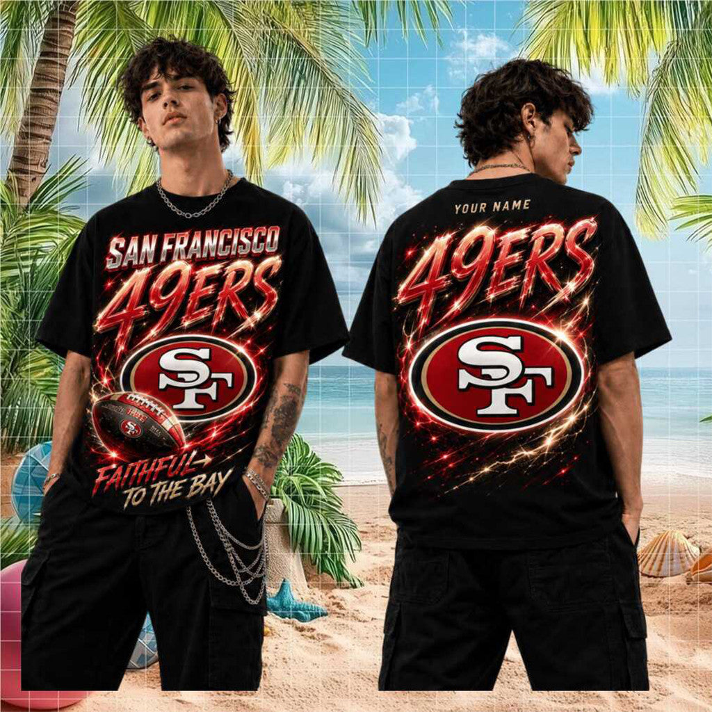 Custom San Francisco 49ers Faithful To The Bay Vintage T-Shirt SF 49ers Merch 2026 Fan Gifts - Merchluma