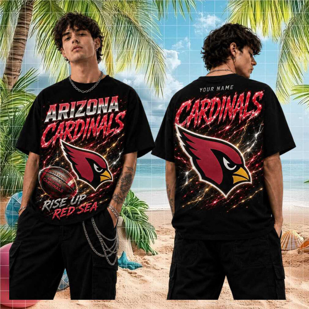 Personalized Arizona Cardinals Rise Up Red Sea T-Shirt 2026 Arizona Cardinals Merch Fan Gifts - Merchluma
