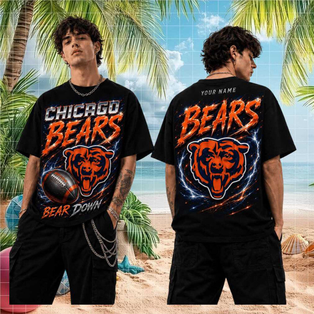 Personalized Chicago Bears 2026 Bear Down T-Shirt Chicago Bears Merch Gift For Football Lover - Merchluma