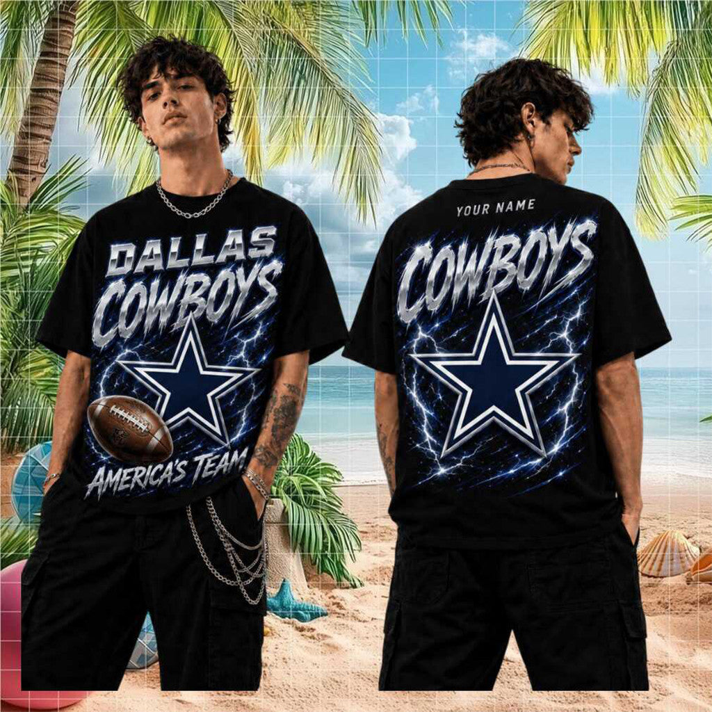 Personalized Dallas Cowboys America's Team T-Shirt Dallas Cowboys Merch Football Fan Gifts - Merchluma