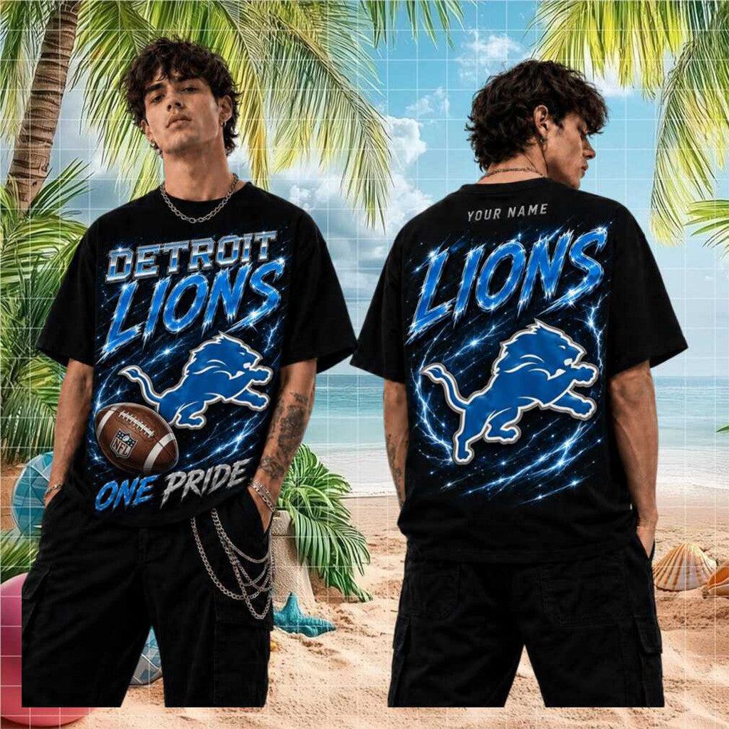Personalized Detroit Lions One Pride T-Shirt Detroit Lions Merch Best Gift For Football Fans - Merchluma