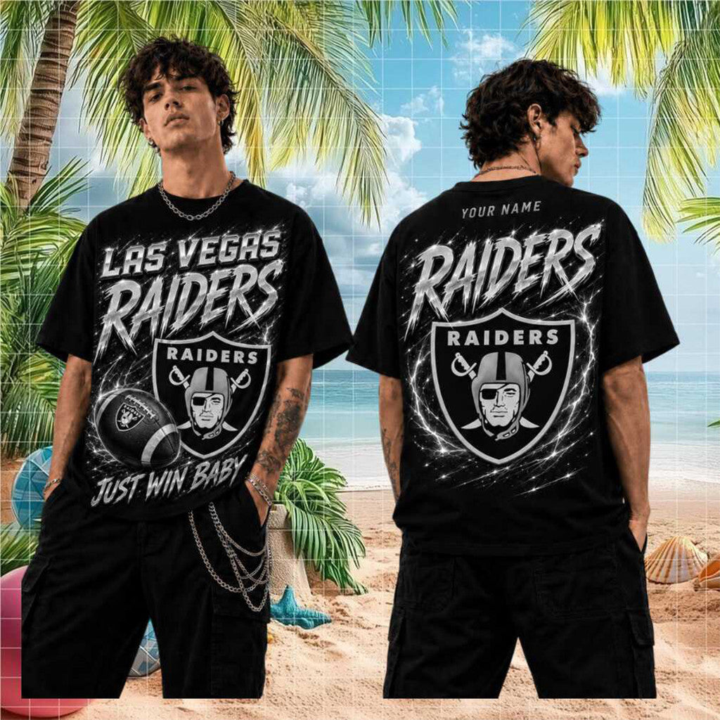 Personalized LV Raiders Just Win Baby Vintage T-Shirt 2026 Raiders Merch Football Fan Gifts - Merchluma
