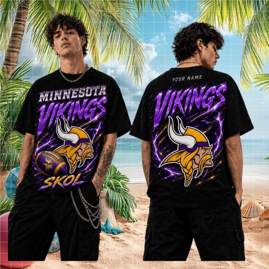 Personalized Minnesota Vikings Skol Football Vintage T-Shirt 2026 MN Vikings Merch Fan Gifts - Merchluma