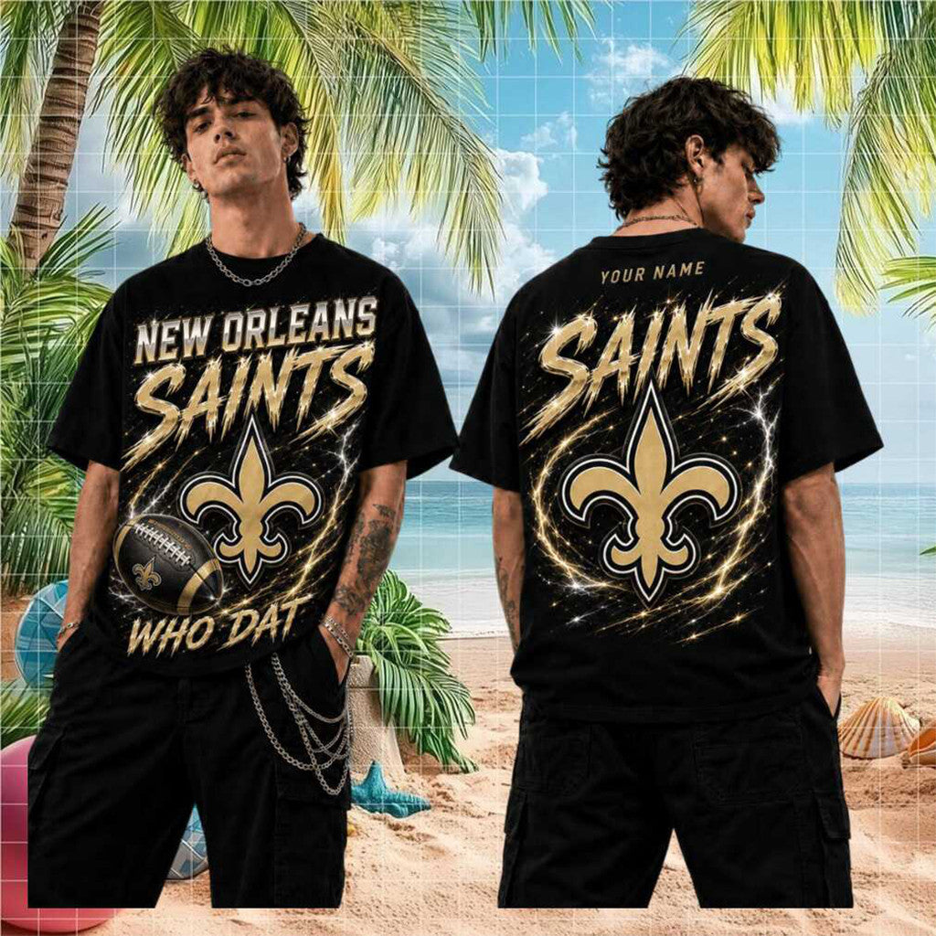 Personalized New Orleans Saints Who Dat T-Shirt Saints Merch 2026 Gifts For Football Fans - Merchluma