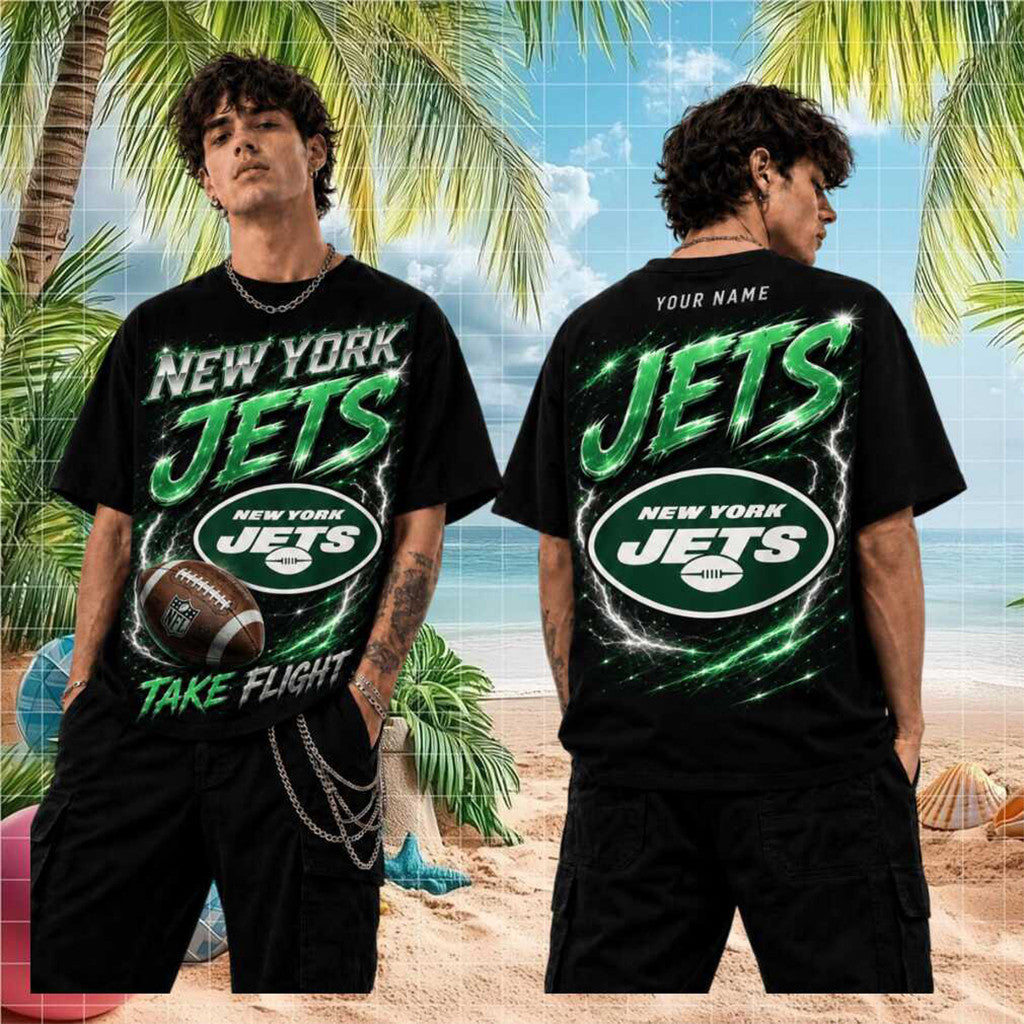 Personalized New York Jets Take Flight Vintage T-Shirt 2026 NY Jets Merch Gift For Football Fan - Merchluma