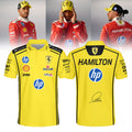 Hamilton Scuderia Ferrari 2026 Signed Polo Shirt Racing Fan Apparel Hamilton Scuderia Merch - Merchluma