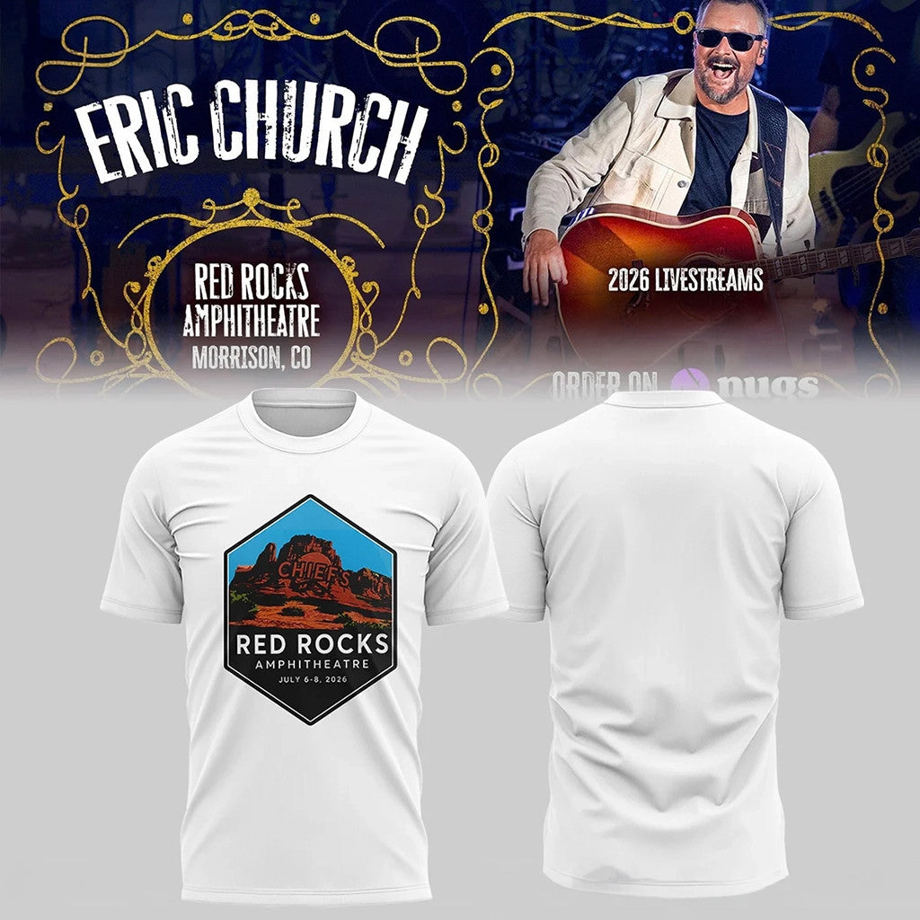 Eric Church Live At Red Rocks Amphitheatre T-Shirt Eric Church Tour Merch 2026 Fan Gifts - Merchluma