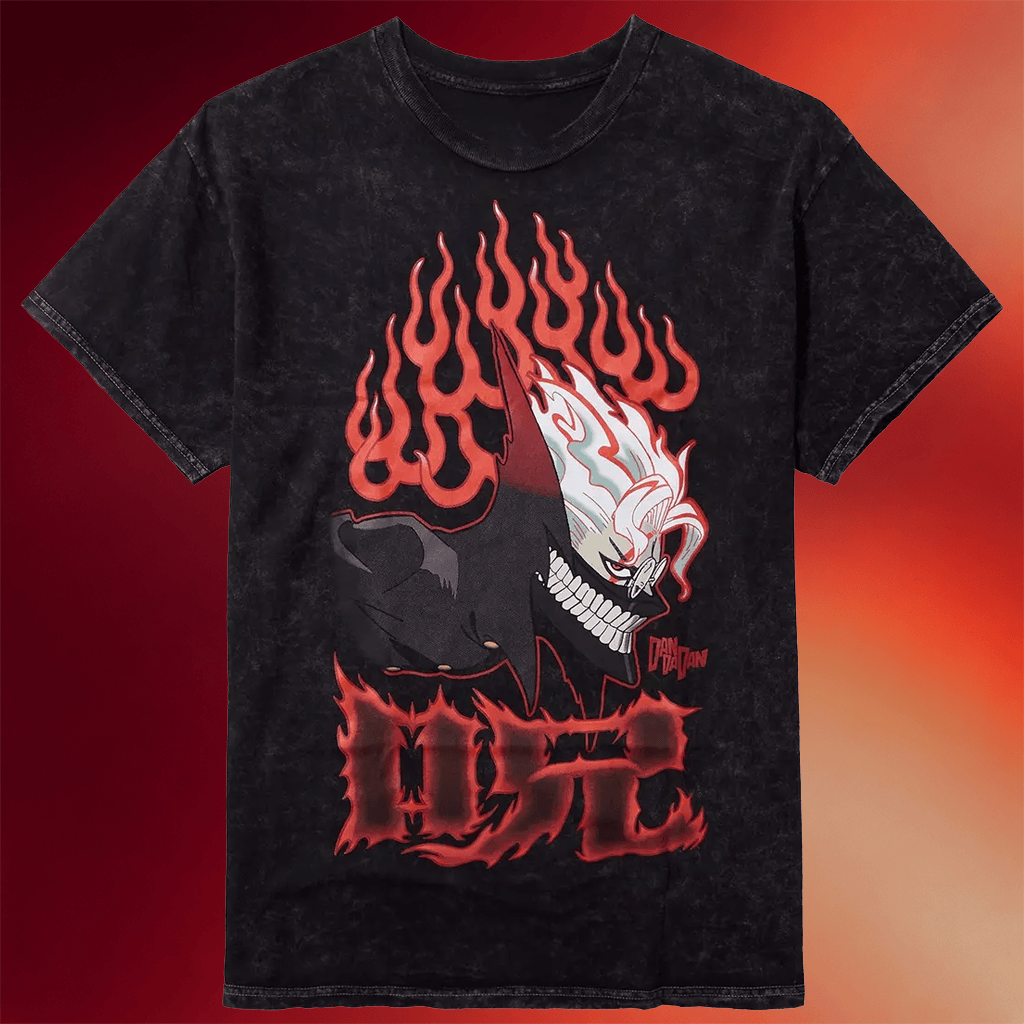 Dandadan Merch Dandadan Okarun Flame Dark Wash T-Shirt Best Gifts For Brother - Merchluma