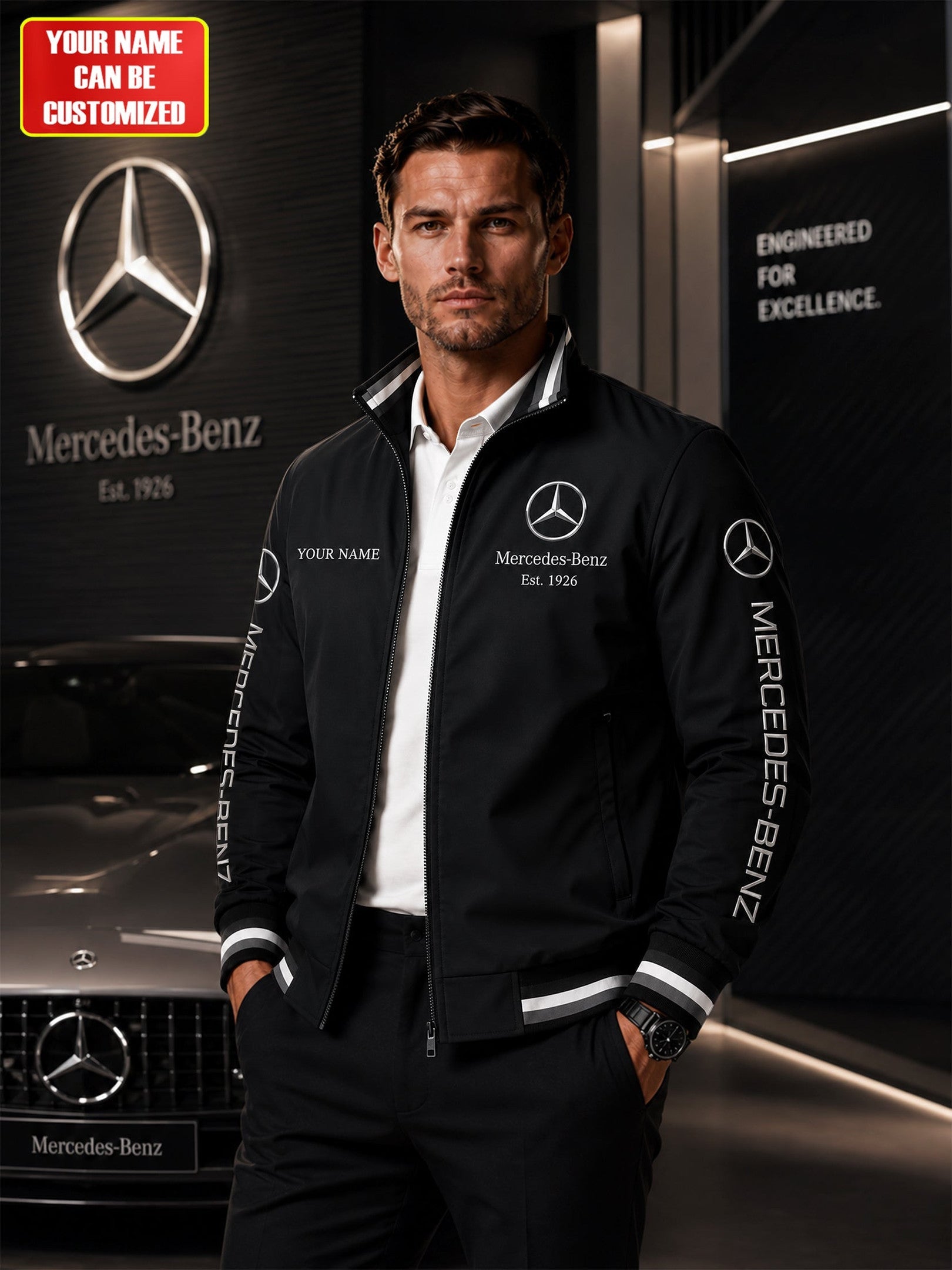 Personalized Merc 1926 Vintage Windbreaker Jacket Car Lover Gifts For Father In Law - Merchluma