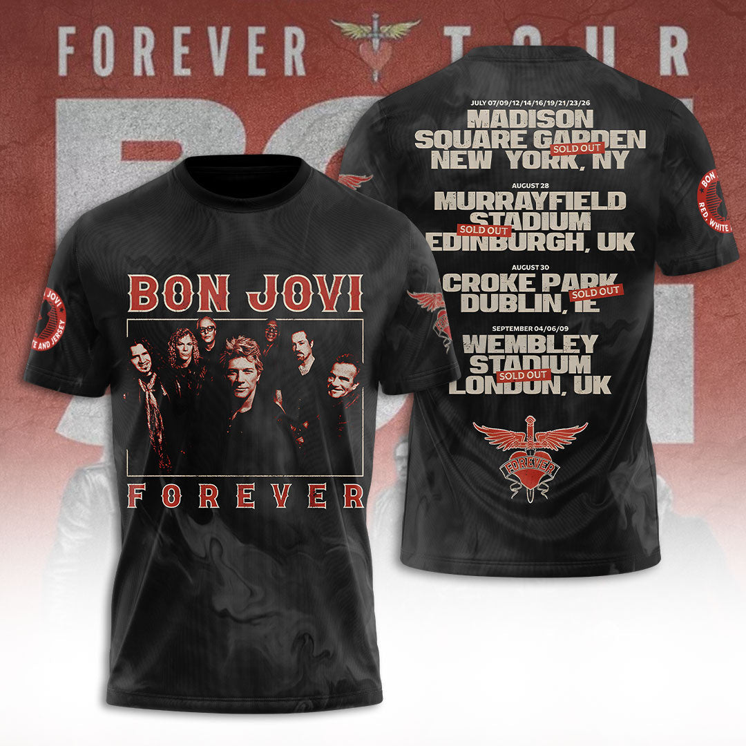 Bon Jovi Forever Tour T-Shirt Bon Jovi Merch Gift For Rockers Fans - Merchluma